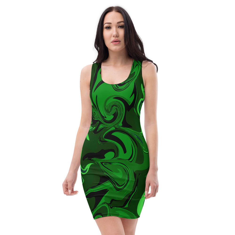 Emerald Marble Bodycon Dress – Afribix